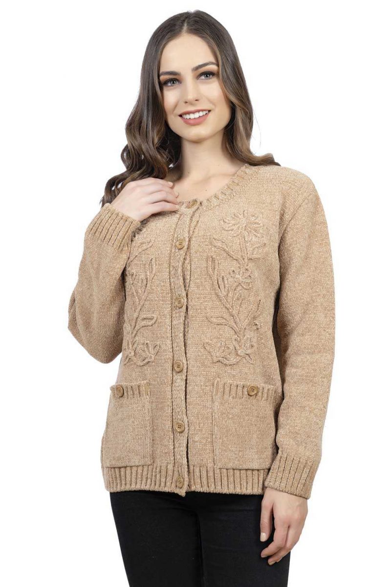 Suéter chenille con bordado. Modelo 961