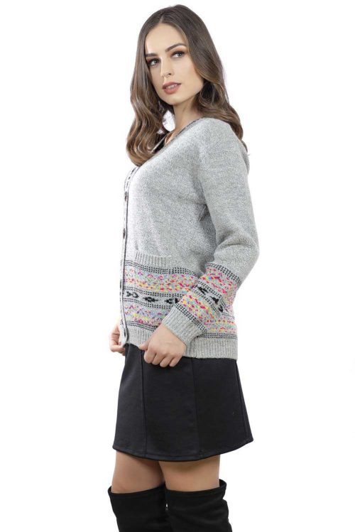 Suéter angora multicolor étnico. Modelo 127