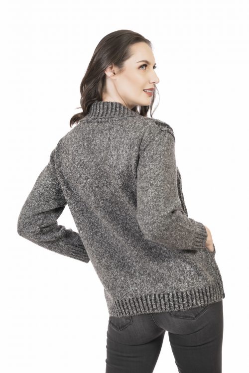 Suéter jaspe con bolsas integradas
