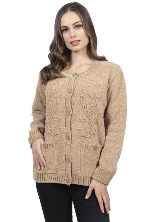 Suéter chenille con bordado. Modelo 961